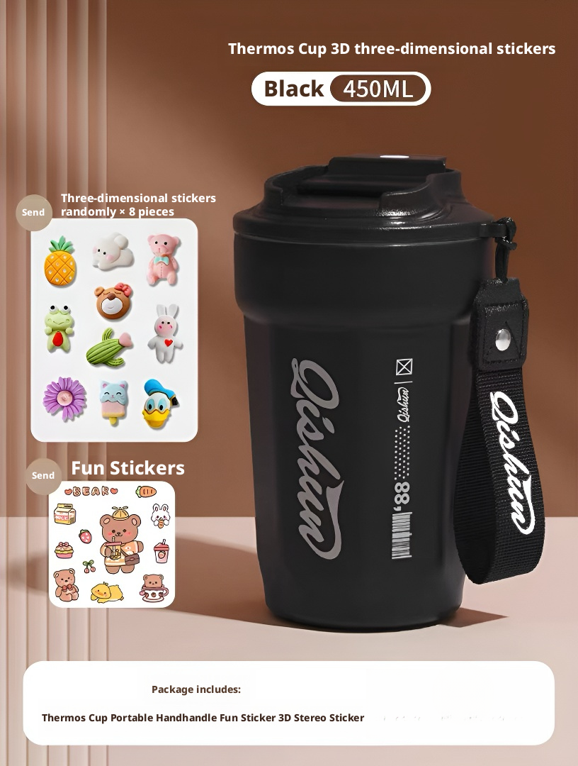 Portable stainless steel thermos