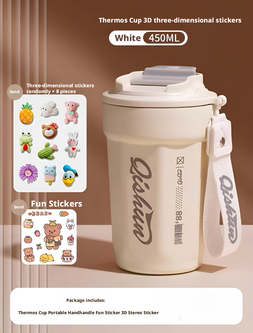 Portable stainless steel thermos