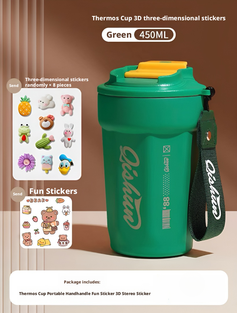 Portable stainless steel thermos