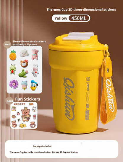 Portable stainless steel thermos