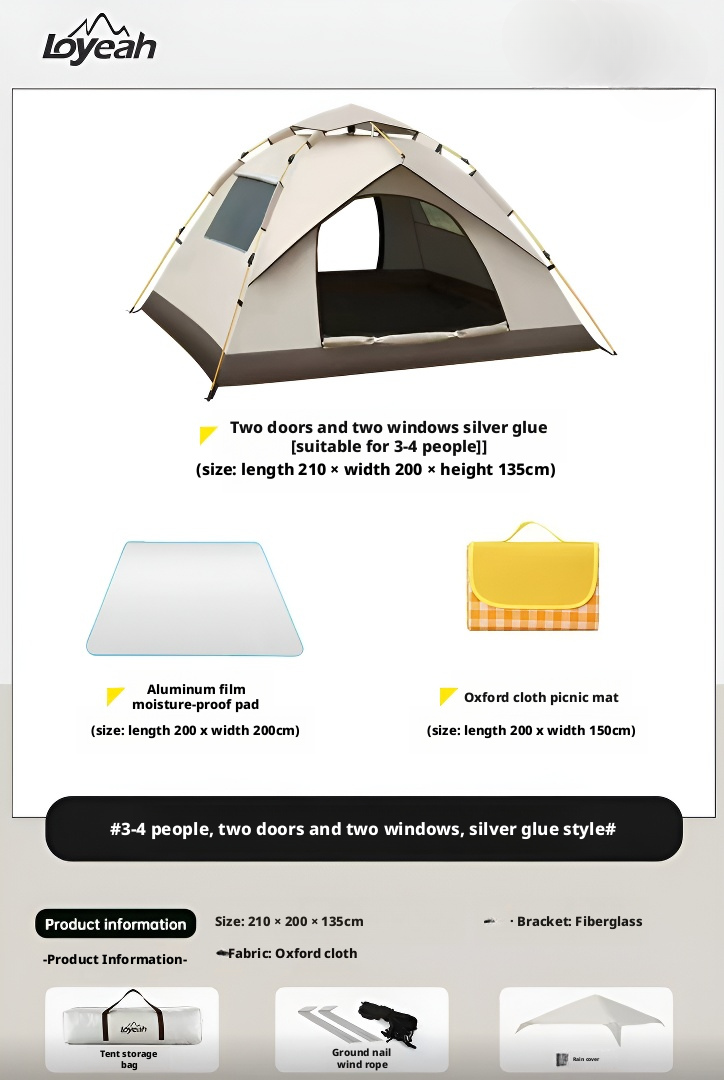 Outdoor camping portable tent